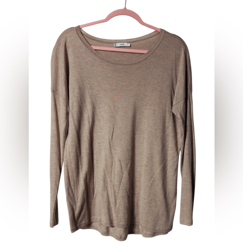 Vince Lightweight Beige Long Sleeve Sweater Sz S